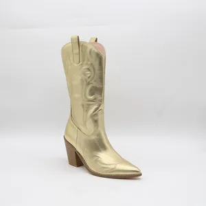 BUSY GIRL HQ1162 2026 Midi Boots for Women New Sexy Versatile Pointed Banquet Coarse Heel Middle Heel Knight Boots for Women