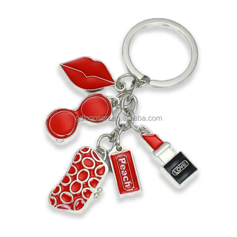 Fashion Women Creative Lips Lipstick Keychain Charms Nail Polish Paris Fashion Keychains Buy