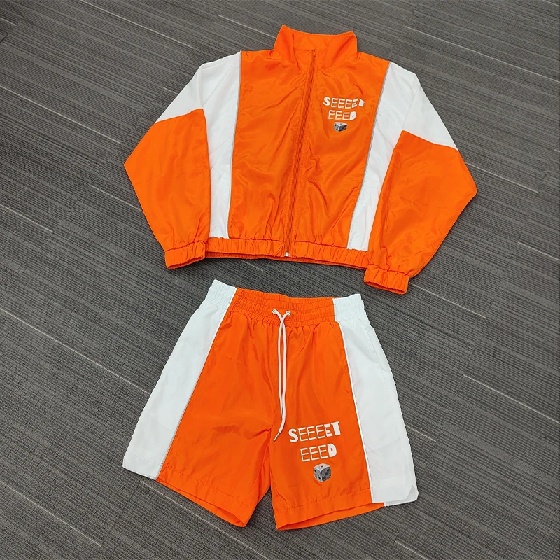 Ysjy Men Sets Two Piece Custom Windbreaker Shorts And Jacket Tracksuit