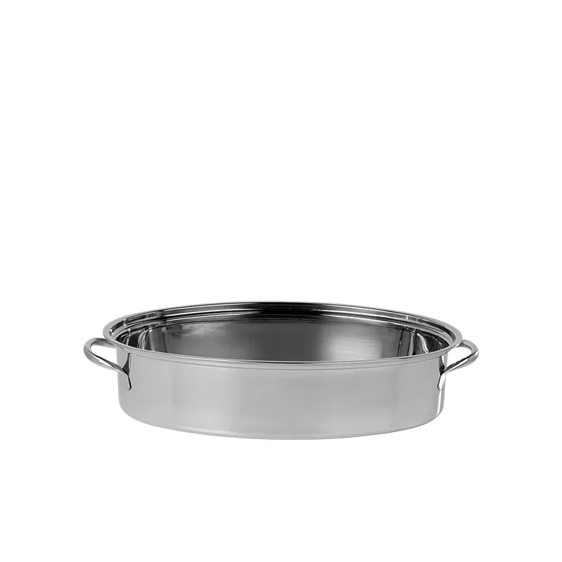 Stainless Steel Top Roast 16inch Oval Roaster Pan Turkey Pan With Lid