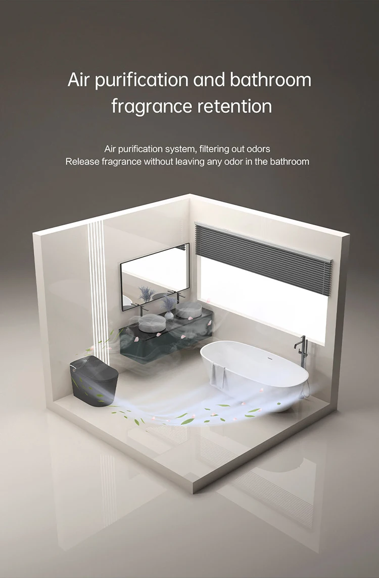 product high quality ceramic sanitary ware bathroom smart toilet black ceramic automatic electronic control bidet wc intelligent toilet-13