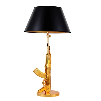 Modern and Simple Creative AK47 Long Gun Electroplating Pistol Resin Table Lamp Floor Lamp