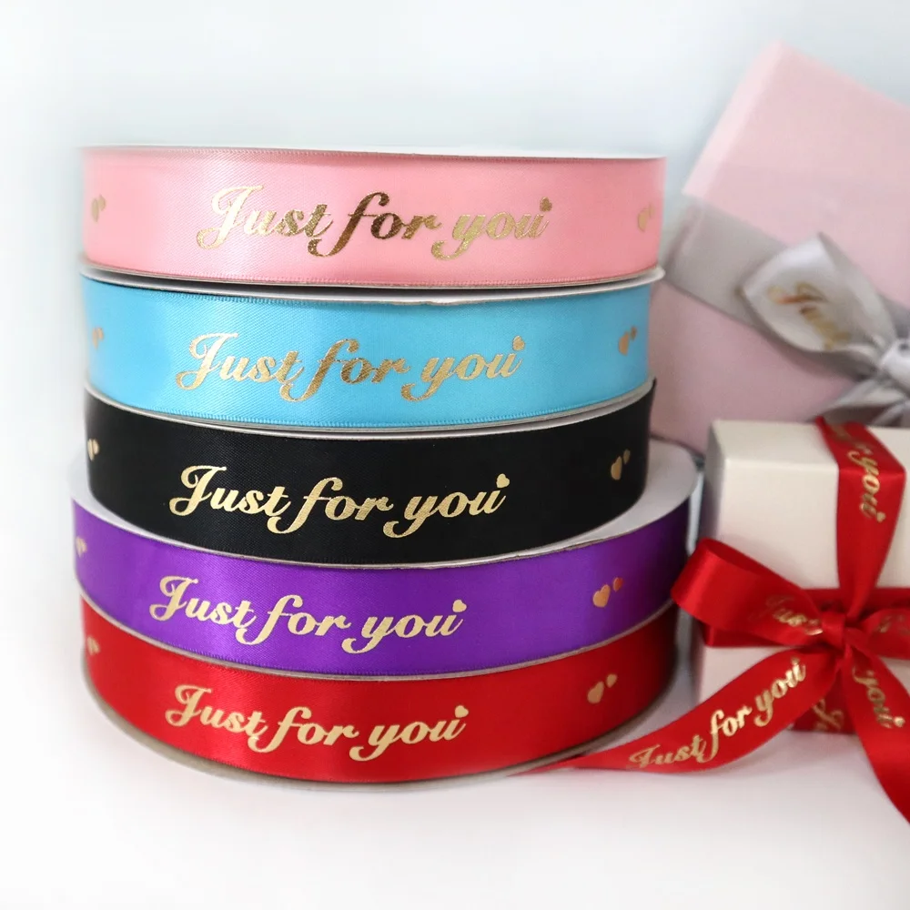 Customizable 3D Logo Gold Silver Foil Printed Ribbons