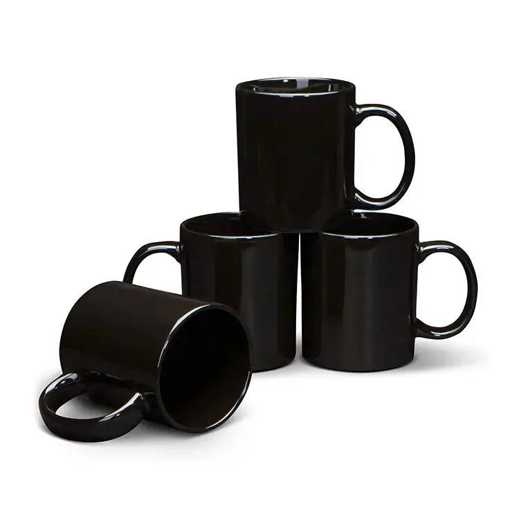 High Quality All Black Sublimation Mug with Custom logo Pattern