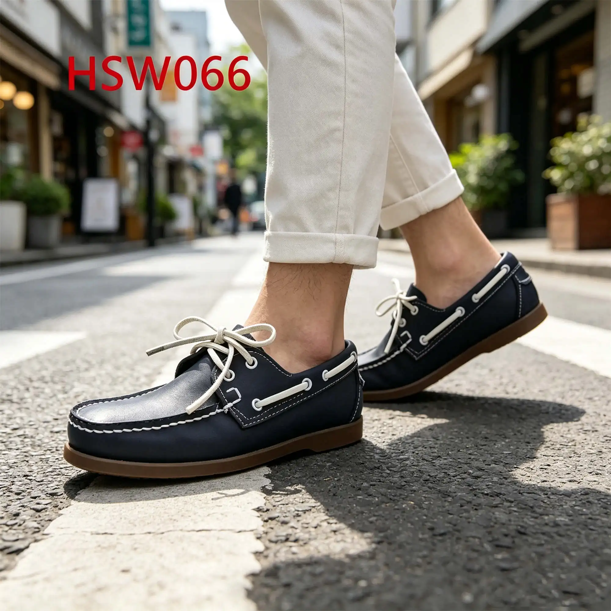 ZYF,Beach Strolling Durable Rubber Outsole Fashion Boat Shoes Deck Walking Pure Natural Cow Leather Casual Loafer Shoes HSW066
