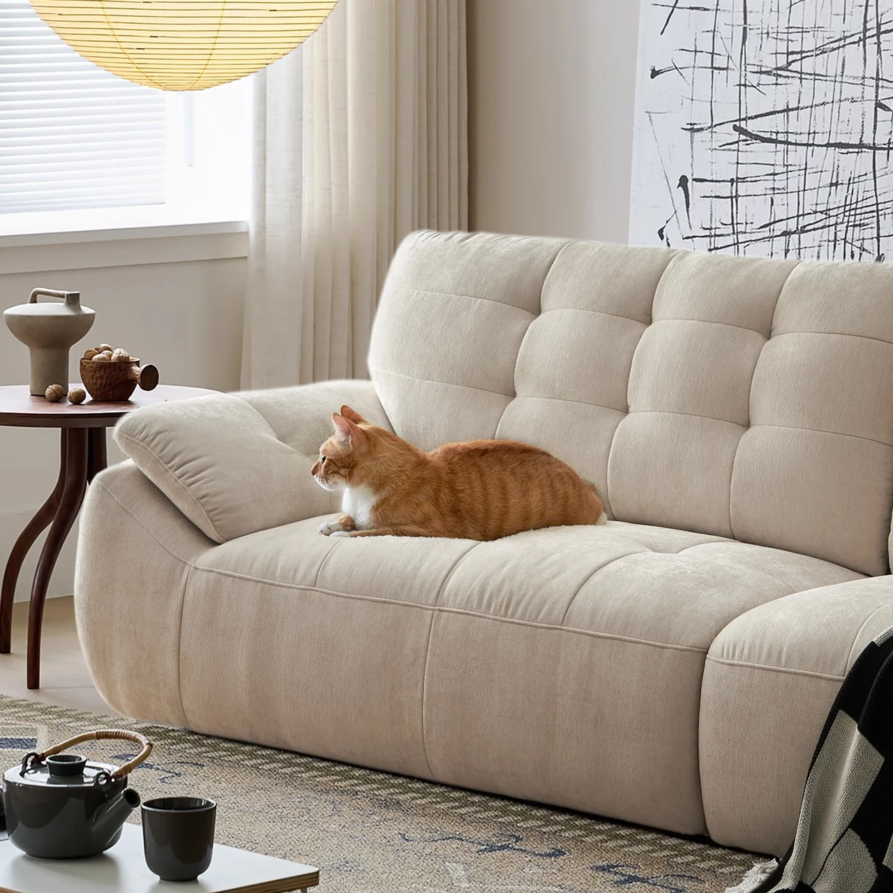 Zayshine Nordic Modern Luxury Velvet Fabric 3-seater Modular
