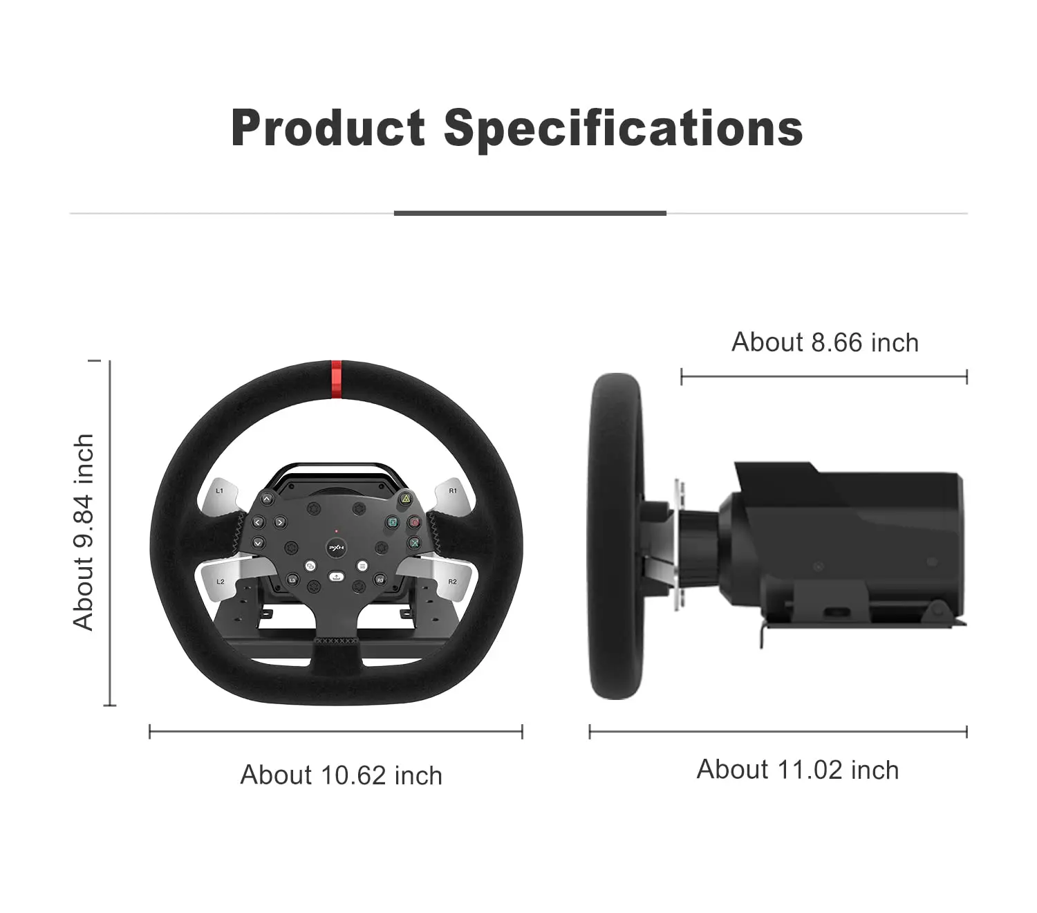 PXN V10 Driving Simulator Force Feedback Pc Steering Wheel 900 Degree Gaming Wheel for Ps4, Xbox One, Computer
