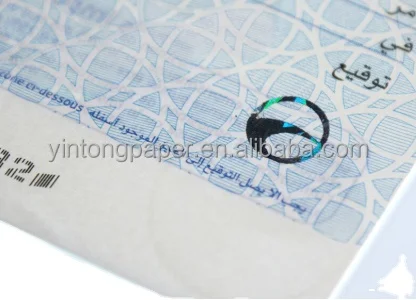 Made in China CBS1 Security Paper for Bank Check and Certificate Printing With Watermark and Security Fibers Hologram Thread UV