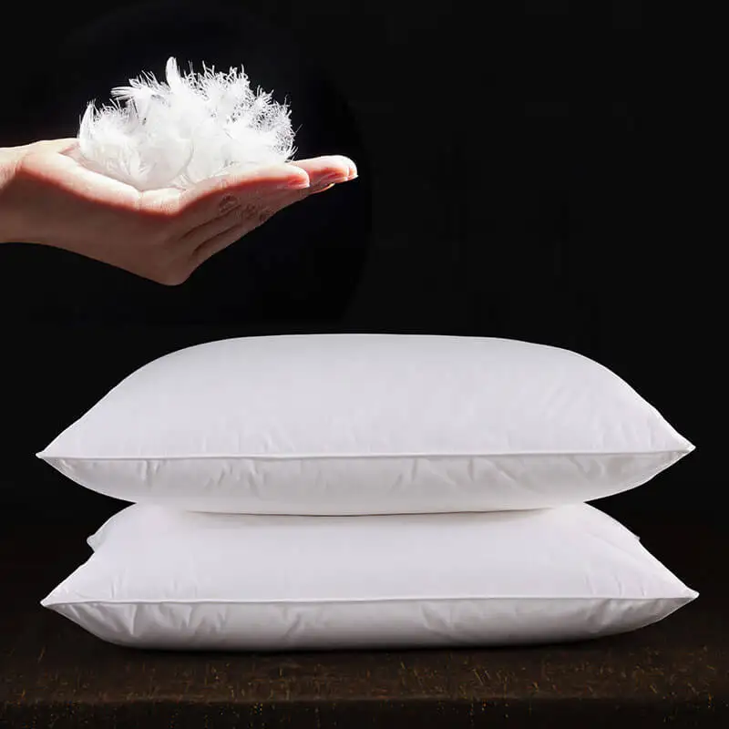 Premium White Goose Down Luxury Pillow Soft and Supportive Continental Bedding Sleeping Pillow Cotton Shell manufacture