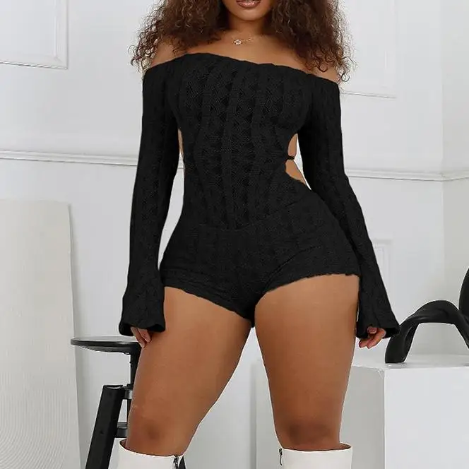 slim fit dress slacks Classic Black Pia Bandage Pants Jumpsuit
