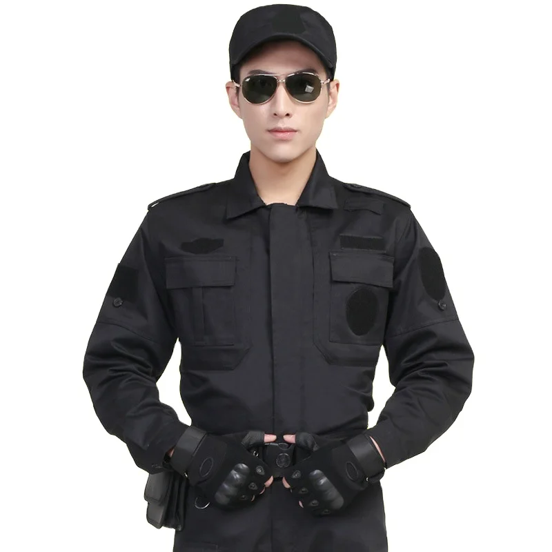 Factory Black Security Jacket Guard Uniform Tactical Clothing Airport Security Shirt Uniforms