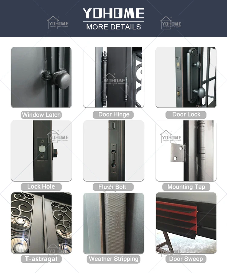 European Creative Safety Door Design Ideas With Grill To Secure Wrought