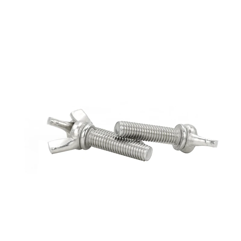 High Quality 304 Stainless Steel Butterfly Wing Head Bolt  Wing Nut M3 M4 Thread Available Various Lengths