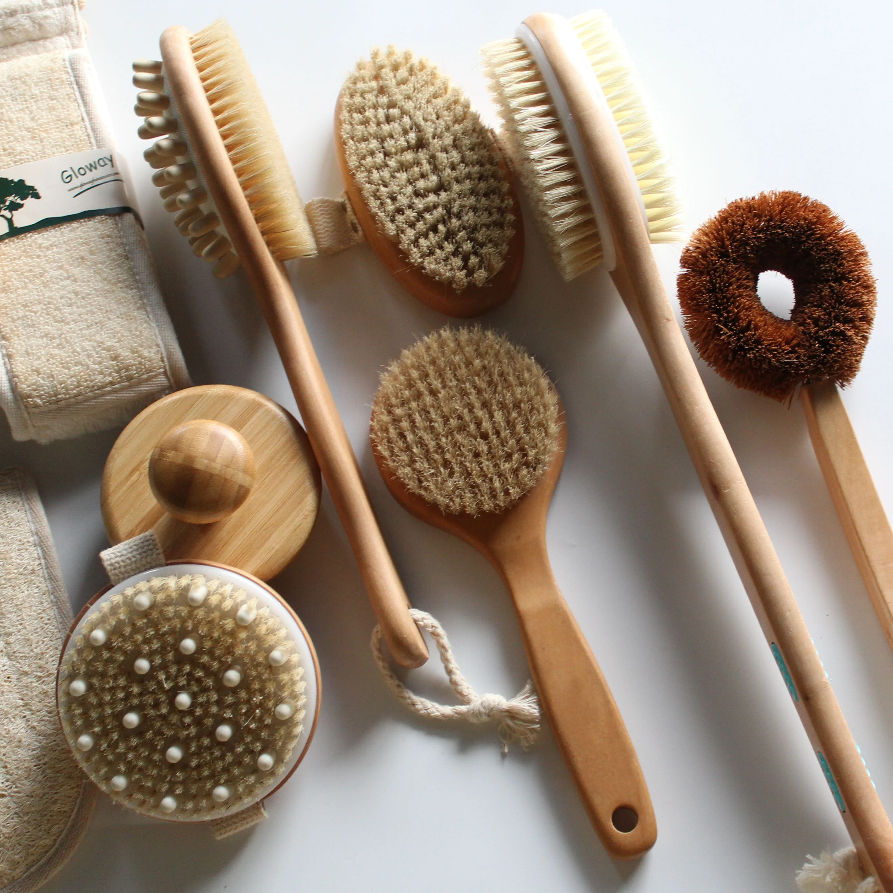 Экологически чистые натуральные щетки для ванны Gloway губка Luffa Loofah Длинная лента тела индивидуальный