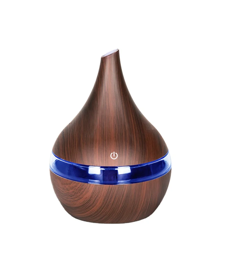 300ml USB Electric Aroma Air Diffuser Wood Grain Ultrasonic Air Humidifier Cool Mist Maker With 7 Colors Lights