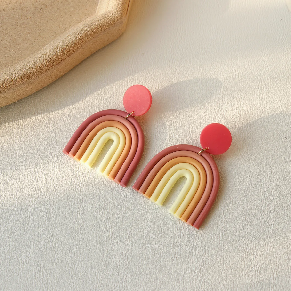 retro polymer clay earrings