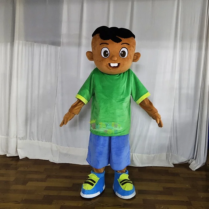Hot CE Custom Made Black Boy Mascot Costume for Adults Cartoon Characters Costumes for Cosplay Party Hot CE Custom Made Black Boy Mascot Costume for Adults Cartoon Characters Costumes for Cosplay Party