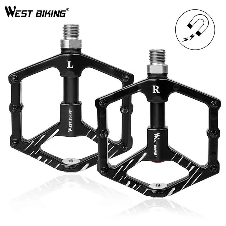 WEST BIKING Pedali per bicicletta 3 cuscinetti Pedali MTB antiscivolo 7075 Accessori per biciclette impermeabili applicabili piatti in lega di alluminio 18 WEST BIKING Pedali per bicicletta 3 cuscinetti Pedali MTB antiscivolo 7075 Accessori per biciclette impermeabili applicabili piatti in lega di alluminio 18