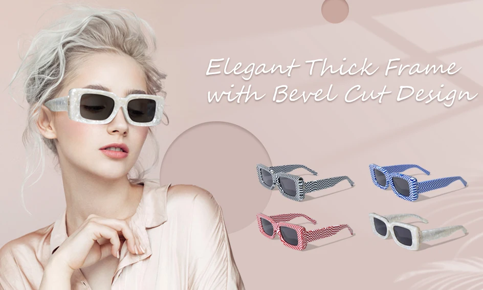 Yeetian Women Lady Luxury Sun Glasses Custom Logo Funky Pearl Marble Rectangle Thick Acetate