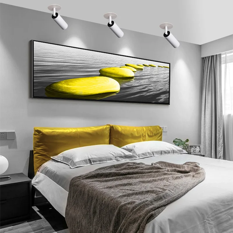 Perforated track spotlight embedded moving head ceiling tube spotlight 20W30W stretched 360 cylinder rail LED spotlight