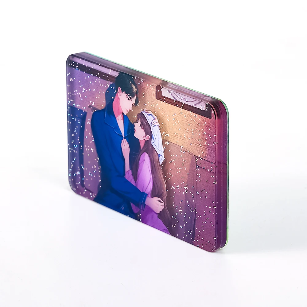 CNAWO Custom Logo Engraved Solid Clear Anime Acrylic Block UV Printing Photo Display Cube Lucite Metal & Plastic Material