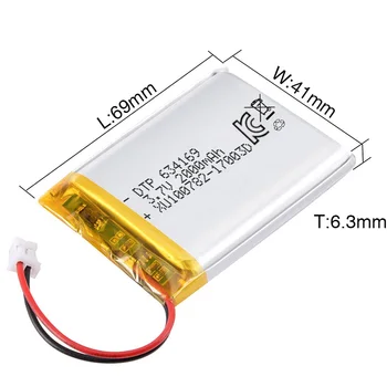 Dtp 634169 Li-ion Battery 3.7v 2000mah 7.4wh With Ce Rohs Kc ...