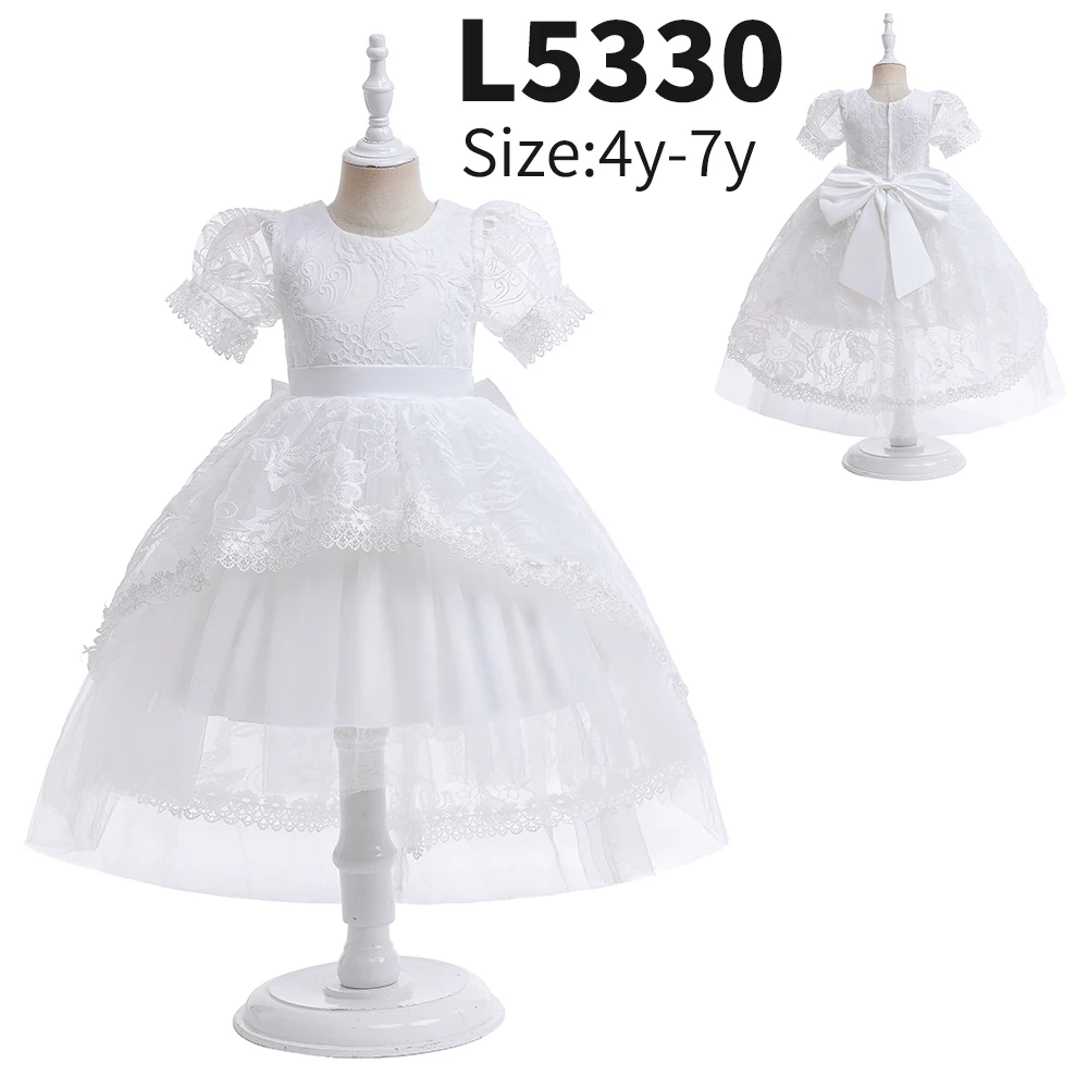 Fsmktz Wholesale Flower Girls Wedding Party Frock Stain Big Bow