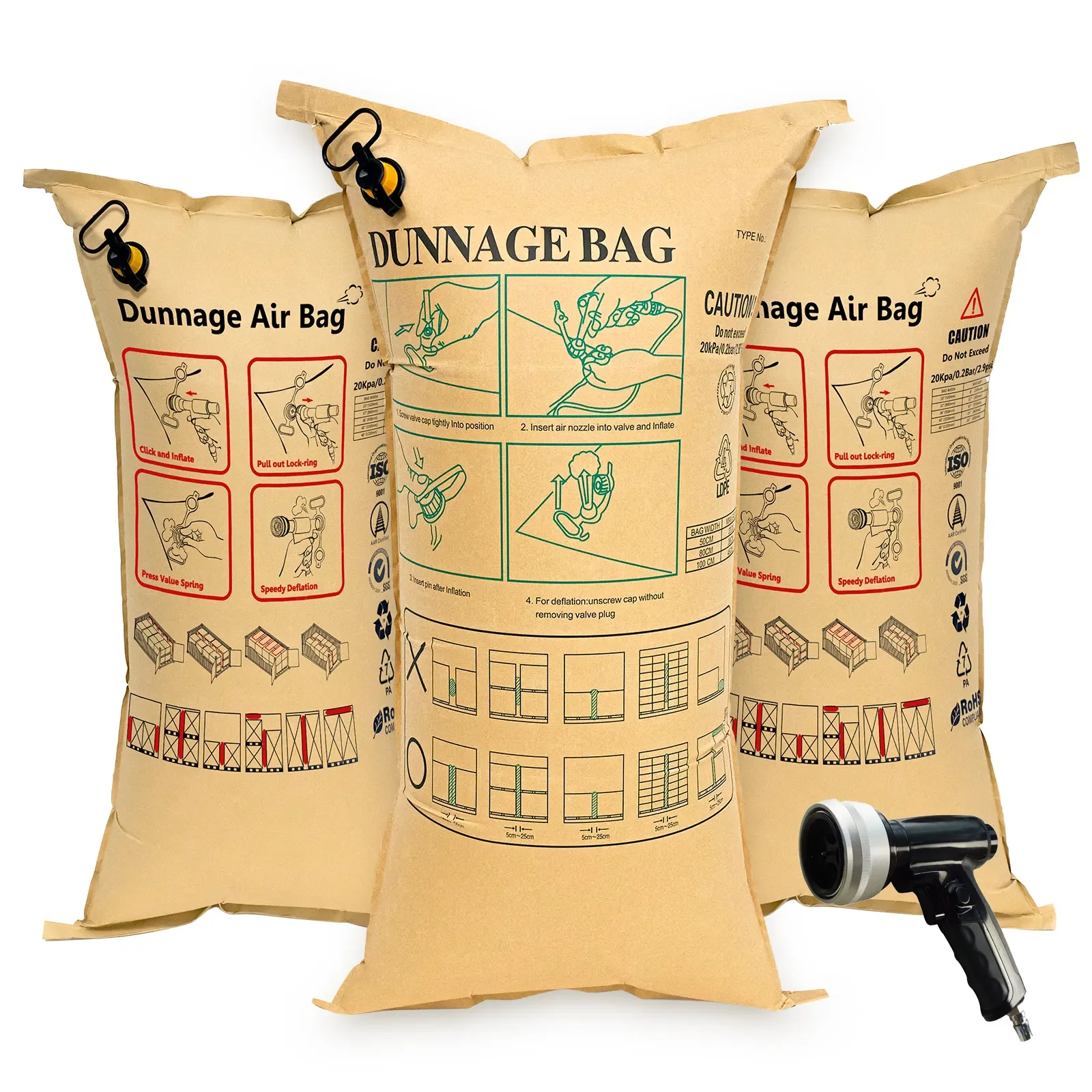 Inflatable Load Cushion PP Woven Recyclable Shockproof Buffer Padded Durable Heavy-duty Container Air Dunnage Bag
