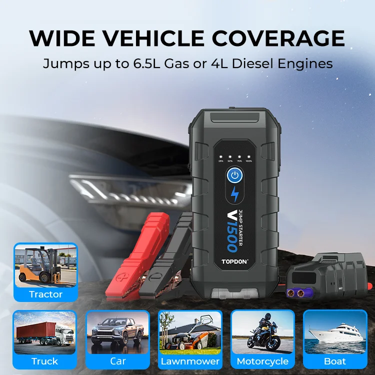メンテナンス TOPDON VOLCANO Jump Starter 1500 V1500 - Jump Pack 1500 Peak Amps – TOPDON USA