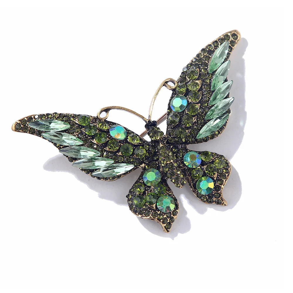 New Design Retro Crystal Rhinestone Butterfly Brooch Pins Multi-Color Big Insect Brooch for Weddings Gifts Cheap Price Wholesale
