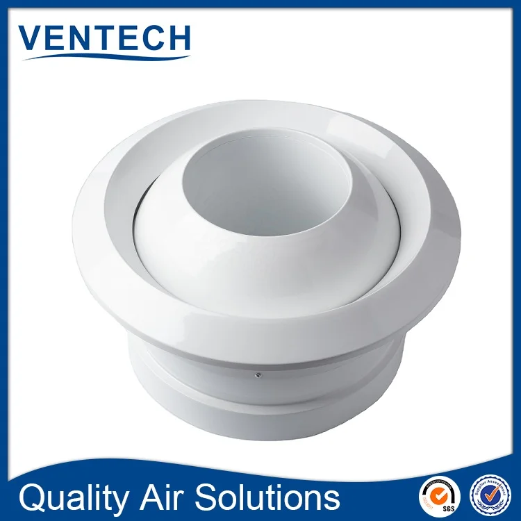 Air conditioning adjustable swirl supply air terminal diffuser