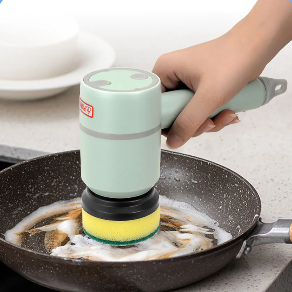 Electric Spin Rechargeable Automatic Cordless Kitchen Rotating Cleaning Brush