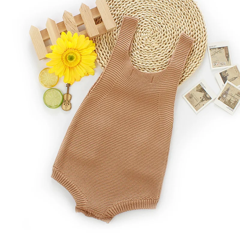 Оптовая продажа, штаны для маленьких девочек, вязаный жилет для мальчиков комбинезон с карманами, без рукавов жилет комбинезон однотонные детские комбинезоны