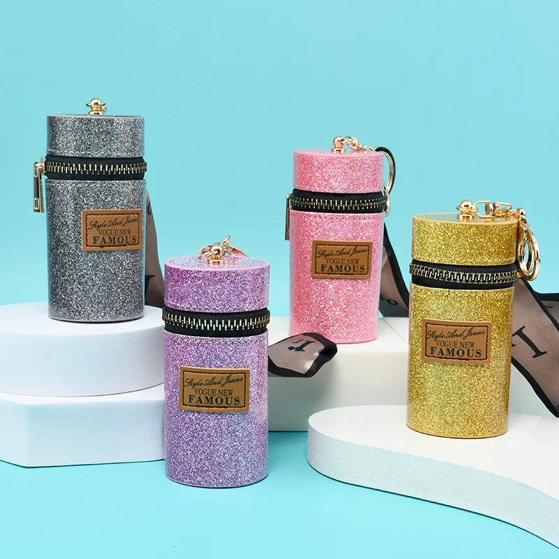 Mini Coin Purse Lipstick Bag Pouch Case Keychain Leather Cosmetic