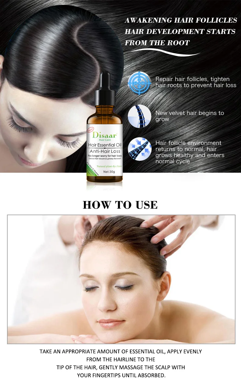 Hot Selling Dissar Organic Hair Loss Growth Oil Natural Regrowth Hair Oils for Hair Growth