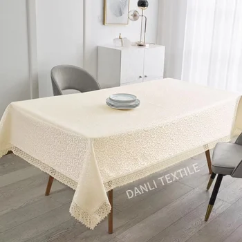Waterproof Square Table Cloth round Polyester Tablecloth Classic Lace Style Non-Toxic Recycled for Home Party Use