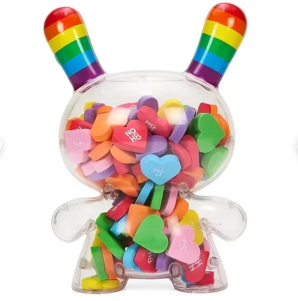 Custom Mini Bear Coloring Figure High Quality PVC Designer Figurine Transparent ABS Plastic Colorful Transparent Toy Animal
