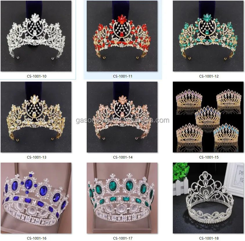 Factory Wholesale Silver Handmade Beautiful Pageant Gold Miss World Winner Crystal Crown