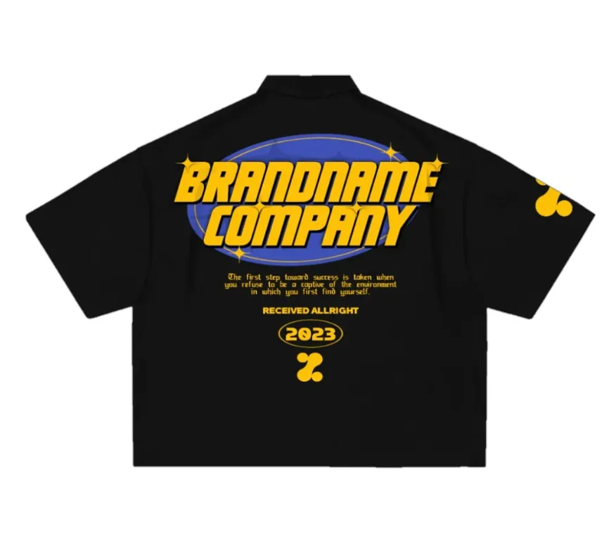 Custom Vintage Mens Crop Top Boxy Fit Zip Up Collar Shirt Oversized Sweat Zip Up Work Short