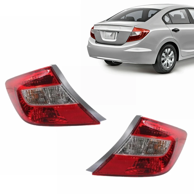 OEM auto parts replacement new wholesale clear red halogen tail light lamps for Honda Civic Sedan 2012 2013 2014