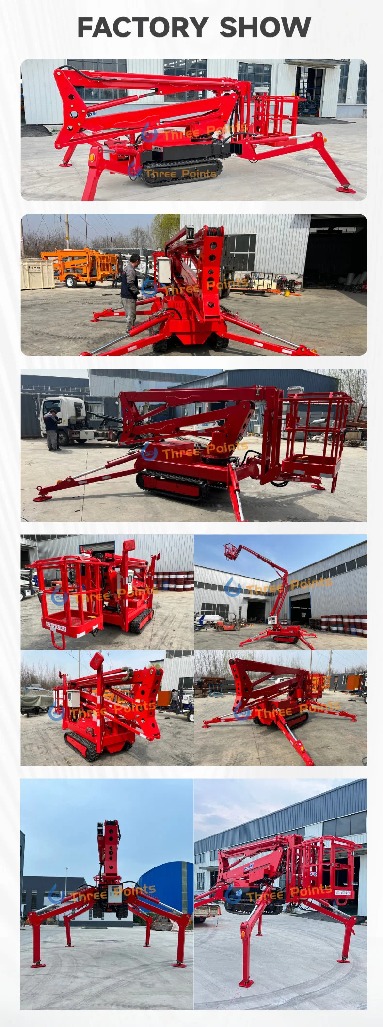 Self Propelled Crawler Cherry Picker Spider Boom Electric Telescopic ...