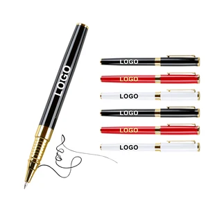 Business Manufactures Luxury Metal Stainless Custom Logo Gel Ink Pen Wholesales Printed Engraved Brand for Office Stationery