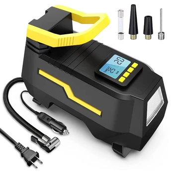 Portable Air Compressor AC 110V-230V DC12V 2-in-1 Air Pump Tire Inflator For Car Tires Motorcycle Bicycle