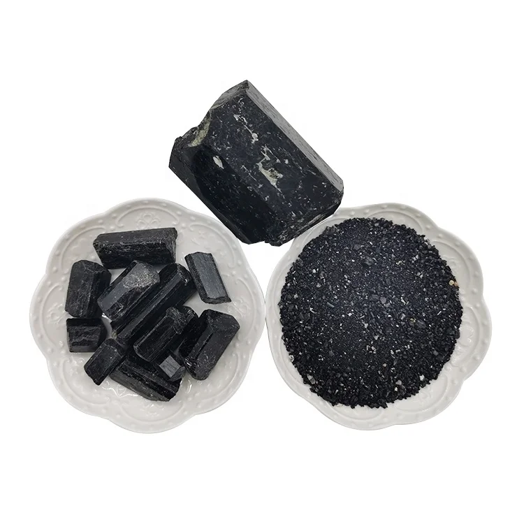 Natural high quality pariba tourmaline crystal black tourmaline stone black white tourmaline powder sell in bulk