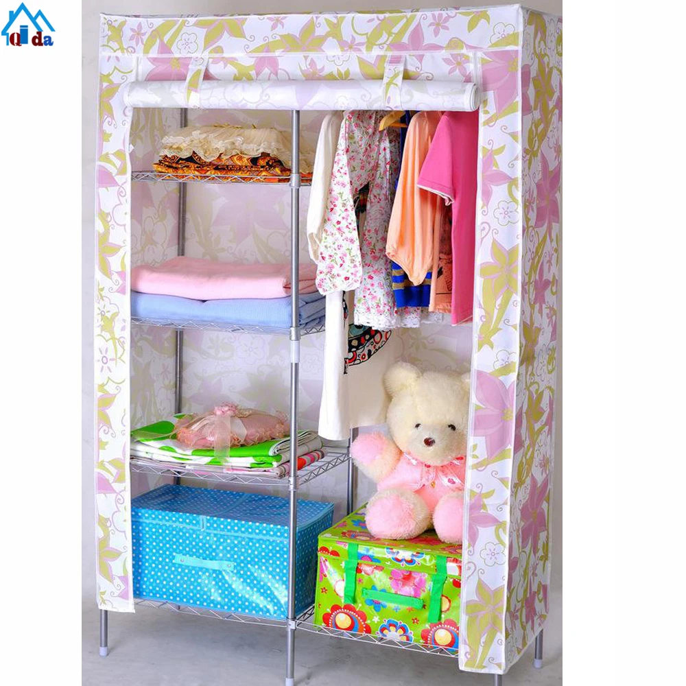 Interlocking Easy Assemble and Modern Appearance Bedroom Furniture Wardrobe Type Fabric Foldable Storage Closet