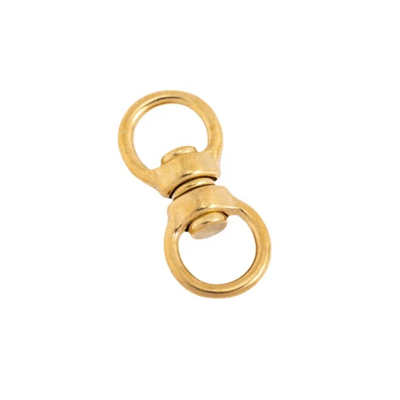 Solid Brass Double Swivel Snap Hook Dog Leash Hardware Keychain Bag Parts