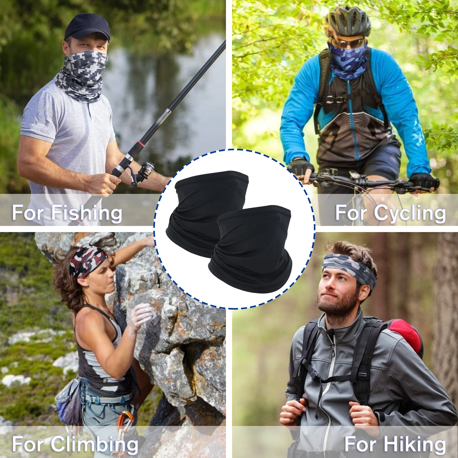 Cooling Balaclava Neck to Face Shield Cover Mask Gaiter for Men, Breathable Sun Protection Fishing Hiking Cycling Bandana Scarf