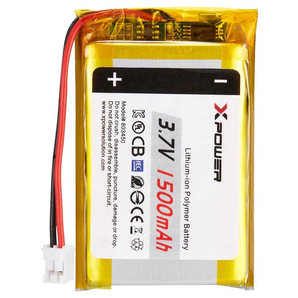 Short Circuit Protection Ultra Thin 3.7v 1500mah Lithium Ion Polymer Lipo Battery