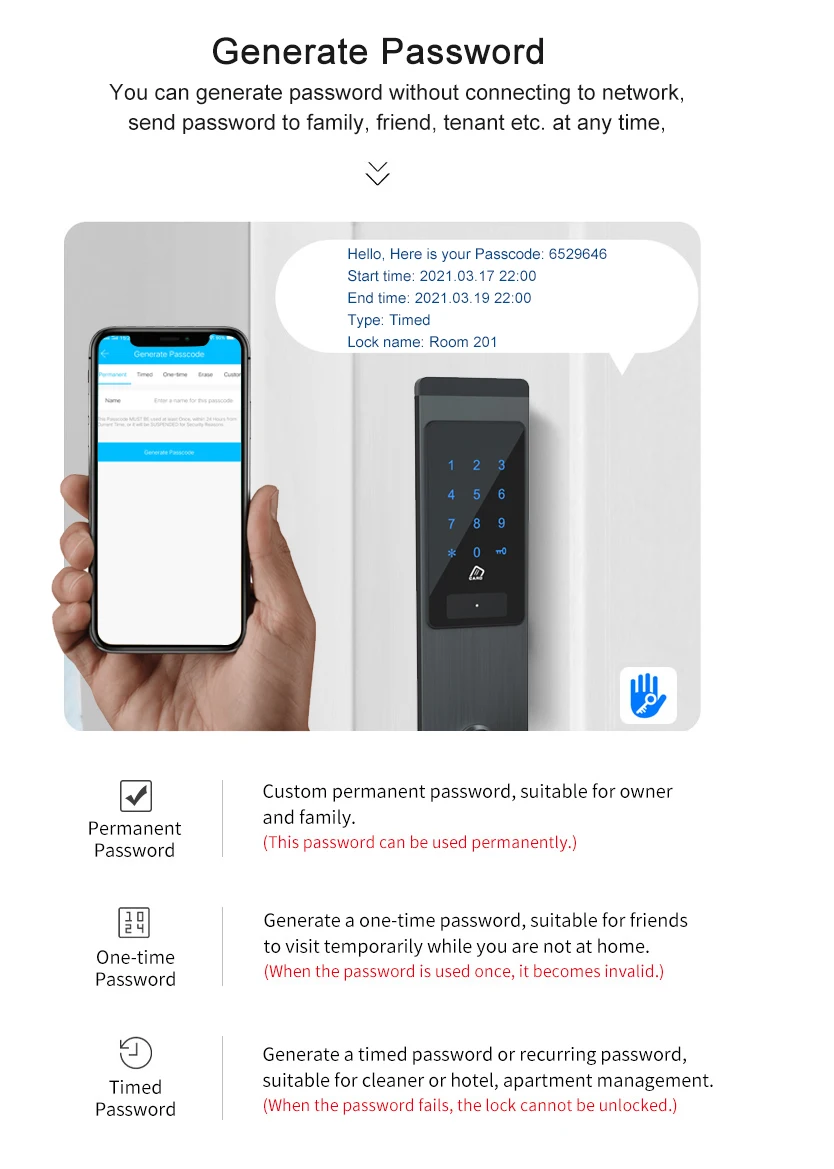 app remote control door lock blue tooth keyless entry door lock