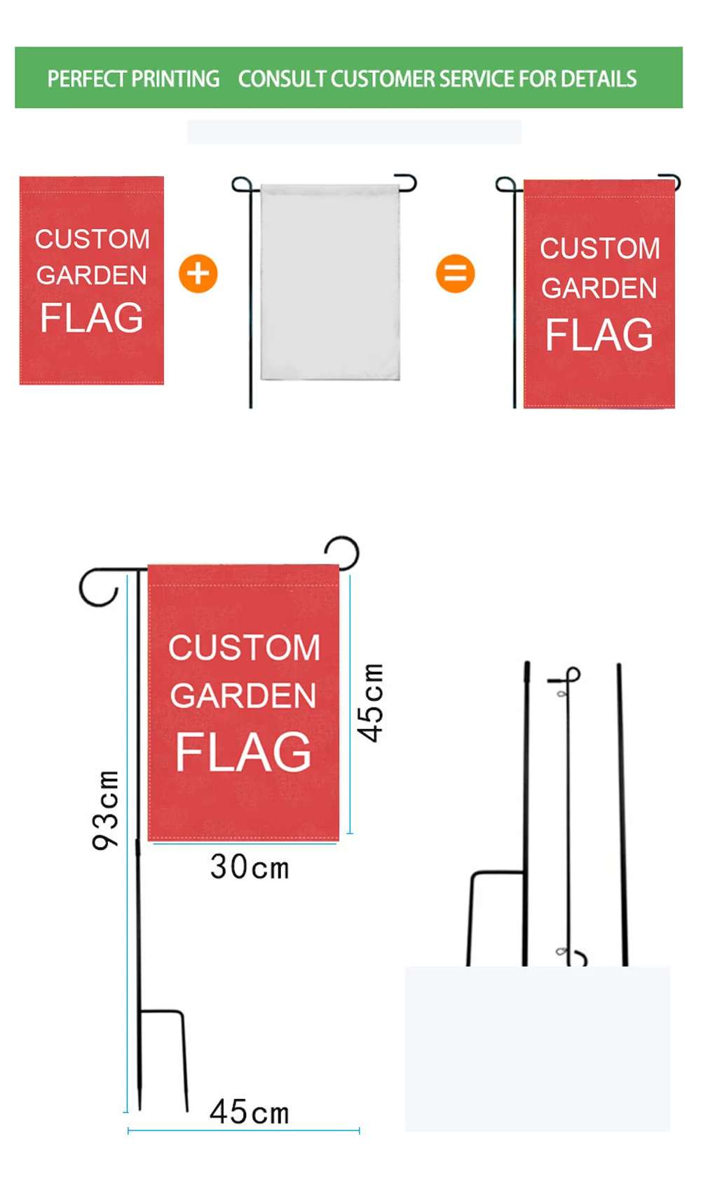 Customizable american independence day wool garden flags for 4th of july holiday yard decorations